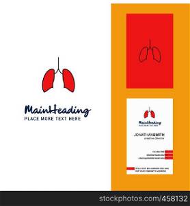 Lungs Creative Logo and business card. vertical Design Vector
