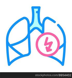 lungs cutting ache color icon vector. lungs cutting ache sign. isolated symbol illustration. lungs cutting ache color icon vector illustration