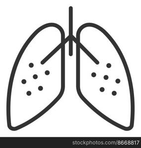 Lungs icon. Chest breathing sign. Respiratory organ isolated on white background. Lungs icon. Chest breathing sign. Respiratory organ