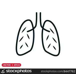 Lungs icon flat style illustration