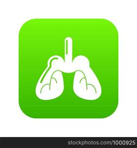 Lungs icon green vector isolated on white background. Lungs icon green vector