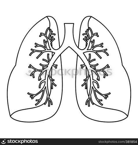 Lungs icon. Outline illustration of lungs vector icon for web. Lungs icon, outline style