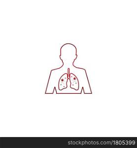Lungs icon vector illustration logo design template and background.