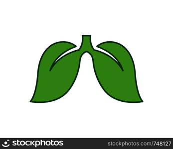 lungs logo icon vector illustration leaves design template