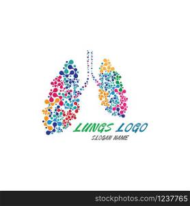 Lungs logo Organ medical Health design template vector