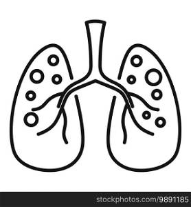 Lungs measles icon. Outline lungs measles vector icon for web design isolated on white background. Lungs measles icon, outline style