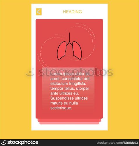 Lungs mobile vertical banner design design. Vector