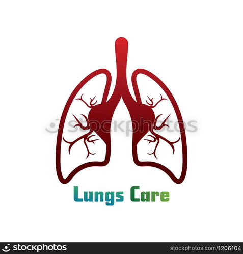 Lungs Organ medical clinic health vector logo design template