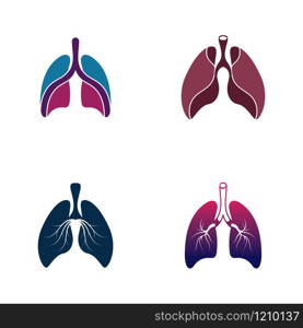 Lungs Organ medical clinic health vector logo design template