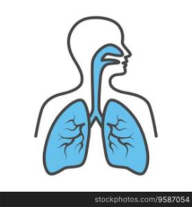 Lungs organs human icon vector on trendy design