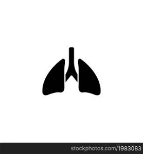 Lungs, Respiratory System, Human Organ. Flat Vector Icon illustration. Simple black symbol on white background. Lungs, Respiratory System Human Organ sign design template for web and mobile UI element. Lungs, Respiratory System, Human Organ. Flat Vector Icon illustration. Simple black symbol on white background. Lungs, Respiratory System Human Organ sign design template for web and mobile UI element.