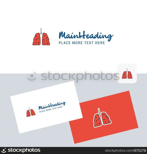 Lungs vector logotype with business card template. Elegant corporate identity. - Vector