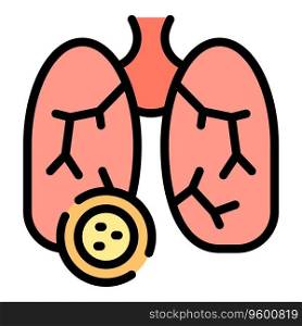 Lungs virus icon outline vector. Test pcr. Corona health color flat. Lungs virus icon vector flat