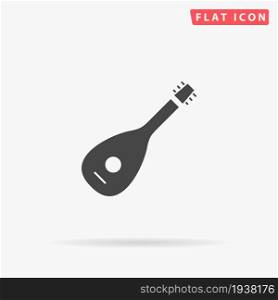 Lute flat vector icon. Glyph style sign. Simple hand drawn illustrations symbol for concept infographics, designs projects, UI and UX, website or mobile application.. Lute flat vector icon