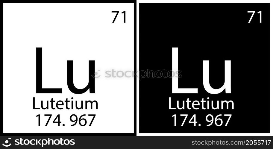 Lutetium chemical symbol. Flat art. Mendeleev table. Science structure. Square frames. Vector illustration. Stock image. EPS 10.. Lutetium chemical symbol. Flat art. Mendeleev table. Science structure. Square frames. Vector illustration. Stock image.