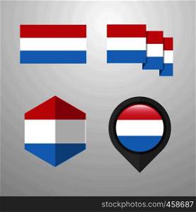 Luxembourg flag design set vector