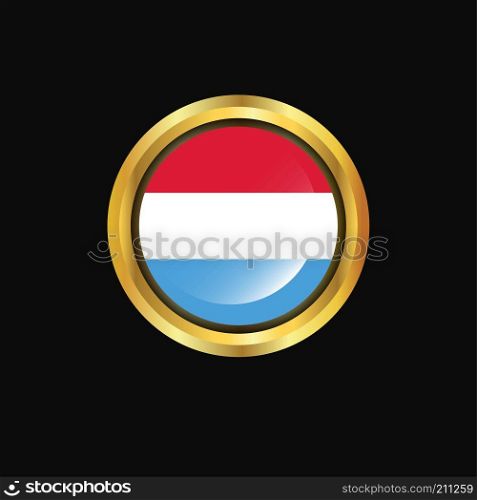 Luxembourg flag Golden button