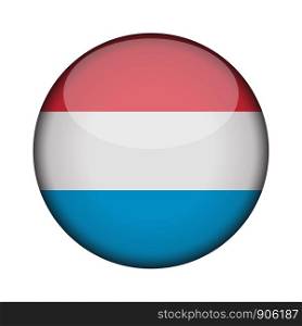 luxembourg Flag in glossy round button of icon. luxembourg emblem isolated on white background. National concept sign. Independence Day. Vector illustration.