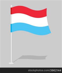 Luxembourg flag. Official national sign of Grand Duchy of Luxembourg. Traditional growing Luxembourgish flag. country in Europe