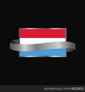 Luxembourg flag Ribbon banner design