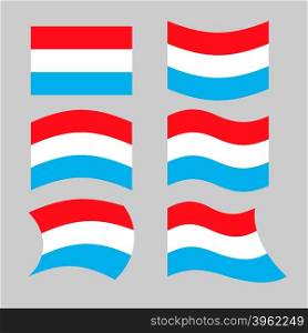 Luxembourg flag. Set flags grand duchy various forms. Developing flag of Luxembourg&#xA;