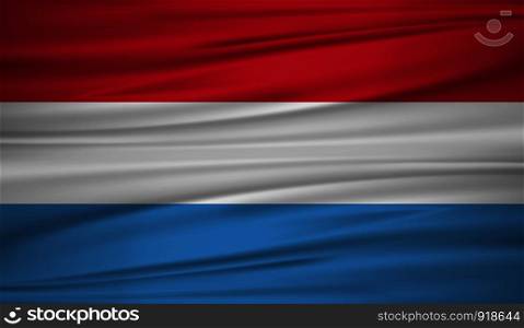 Luxembourg flag vector. Vector flag of Luxembourg blowig in the wind. EPS 10.