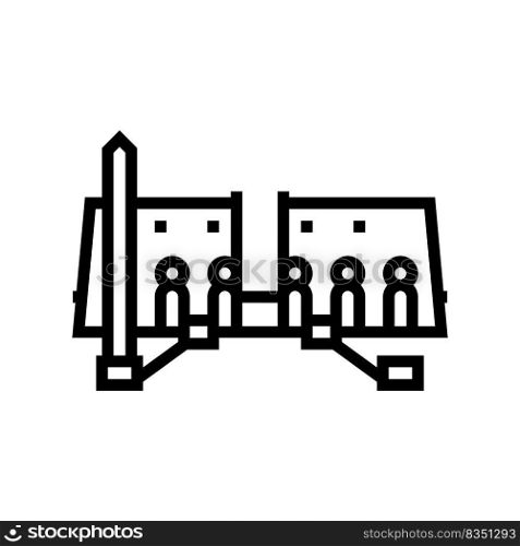 luxor temple line icon vector. luxor temple sign. isolated contour symbol black illustration. luxor temple line icon vector illustration