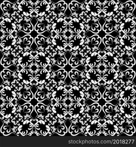 Luxurious baroque texture. Seamless black and white vector antique pattern. For fabric, tile, wallpaper or packaging.. Luxurious baroque texture, black and white vector