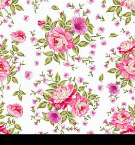 Luxurious color peony seamless pattern. Vector illistration.