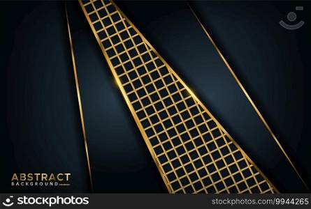 Luxurious dark background with golden line element. Elegant background design