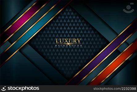 Luxurious dark green combine with colorful gradient shape background. Elegant modern background. Vector graphic illustration