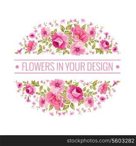 Luxurious vintage card of color peony label. Vector illistration.