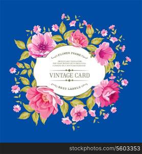 Luxurious vintage card of color peony . Vector illistration.