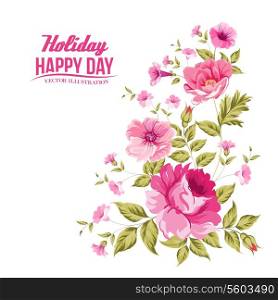 Luxurious vintage card of color rose. Vector illistration.