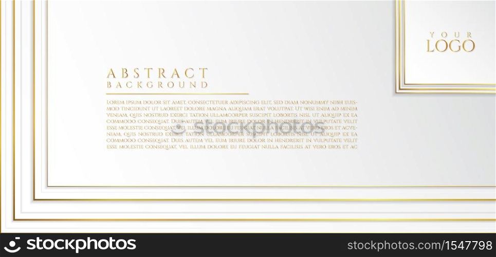 Luxury abstract backgrond white and gold design with space for content. vector illustration.