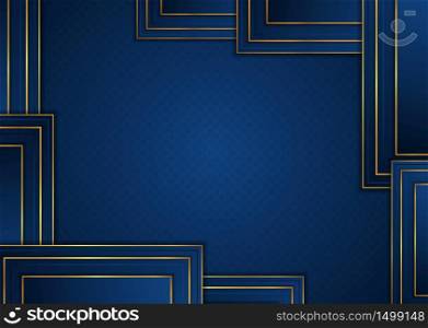 Luxury abstract geometric square background gold metallic color with space. vector illustration.