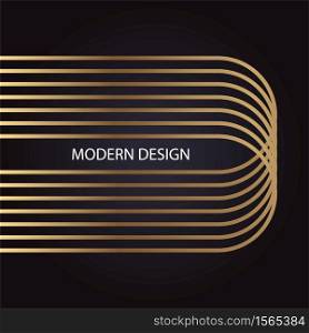 Luxury abstract modern design with golden ellipse on black background