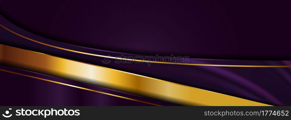 Luxury Abstract Purple Background Design Combined with Golden Element. Graphic Design Element.