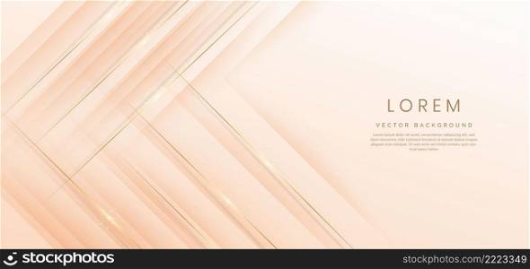 Luxury abstrct geometric overlapping light brown backround with golden diagonal lines sparkle. You can use for ad, poster, template, business presentation. Vector illustration