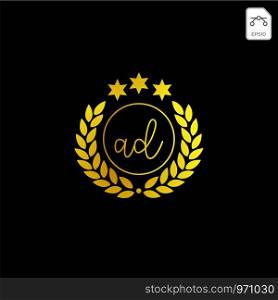 luxury Ad initial logo or symbol business company vector icon isolated