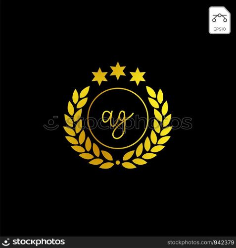 luxury AG initial logo or symbol business company vector icon isolated