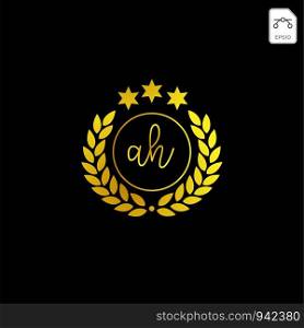 luxury Ah initial logo or symbol business company vector icon isolated