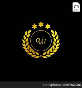 luxury Ai initial logo or symbol business company vector icon isolated