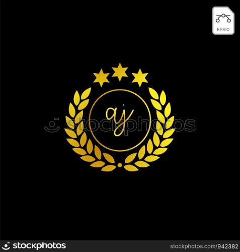 luxury Aj initial logo or symbol business company vector icon isolated