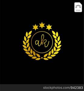 luxury Ak initial logo or symbol business company vector icon isolated