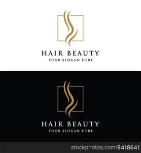 Luxury and beautiful hair wave abstract Logo design.Logo for business, salon, beauty, hairdresser, care.	
