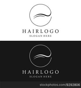 Luxury and beautiful hair wave abstract logo.Logo for business, salon, beauty, hairdresser, care.