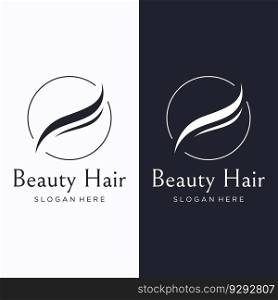 Luxury and beautiful hair wave abstract logo.Logo for business, salon, beauty, hairdresser, care.