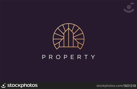 luxury and high-class property abstract logo design in a simple and modern style