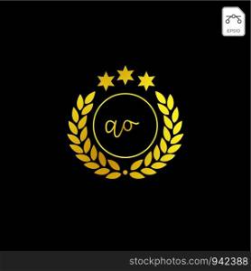 luxury AO initial logo or symbol business company vector icon isolated